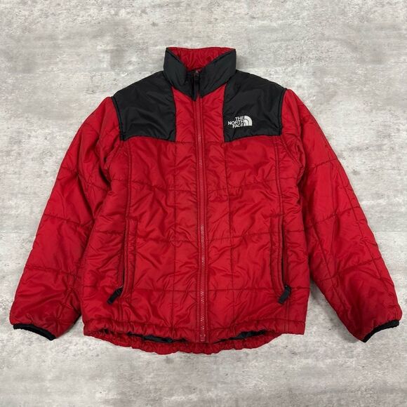 The North Face Boys Full Zip Red Puffer Jacket Size Large